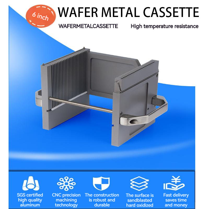 6 Inch Wafer Cassette Verwerking Aangepaste Hoge Temperatuur Bakken Wafer Metalen Cassette Halfgeleider Wafer Opslagframe